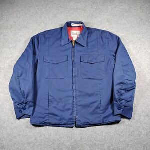 Vintage Todd Men's Blue Quilt Lined Full Zip Workwear Mechanic Jacket Size M